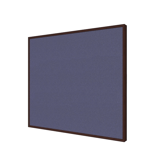 Bulletin Board, Fabric, 4 ft H x 6 ft W, Espresso Modern Frame, Blue